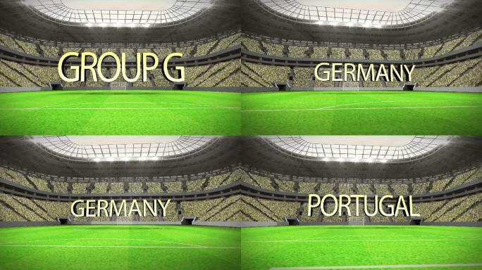 G组世界杯在体育场的动画与文字