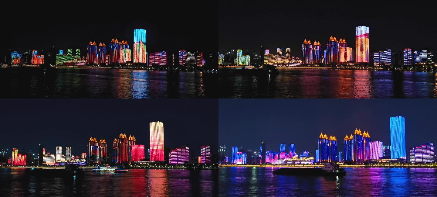 高清武汉江滩夜景