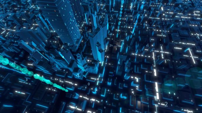 城市建筑交通基础数据光线上升