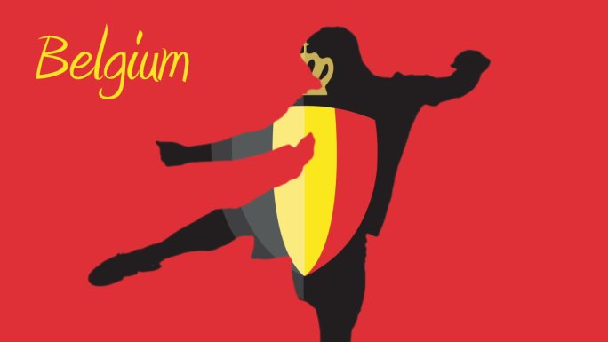 比利时世界杯2014动画与球员红色