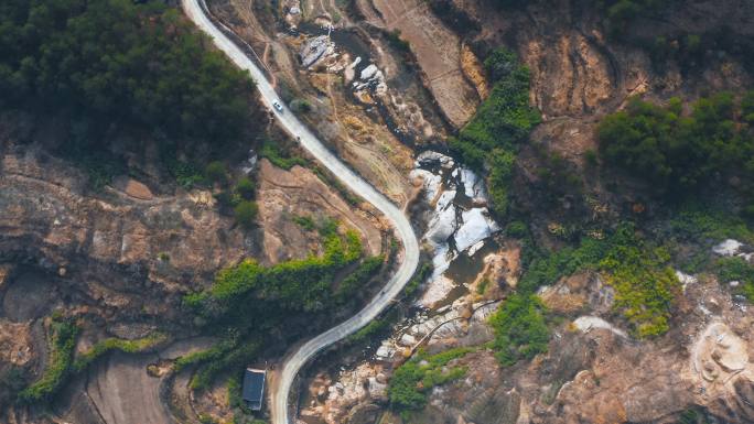 山腰山路航拍