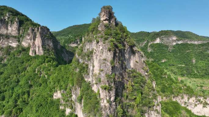 航拍山西太行山脉刀背山