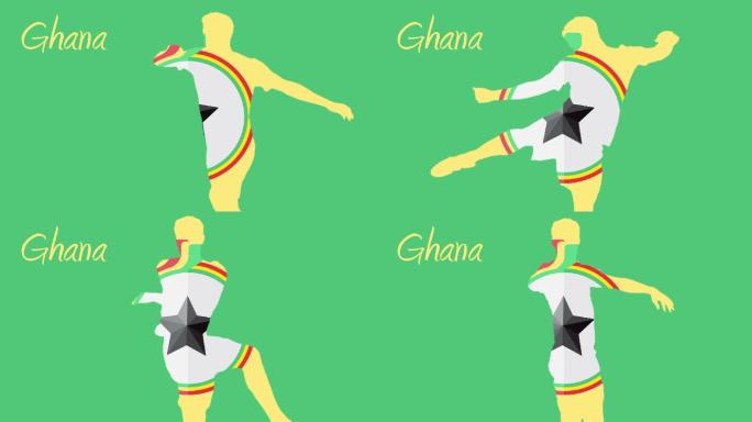 加纳世界杯2014动画与球员在绿色