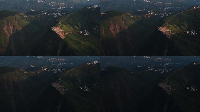 山顶公路山川山区村庄延时拍