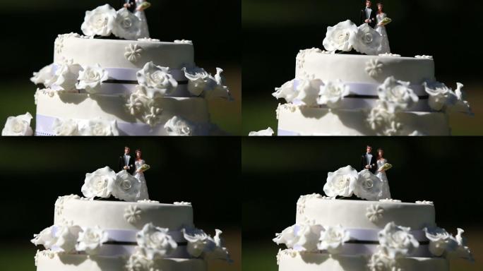 阳光明媚的婚礼蛋糕