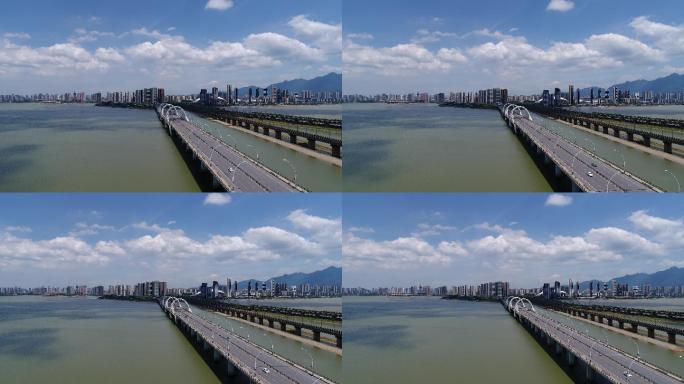 九江市八里湖大桥夏季航拍