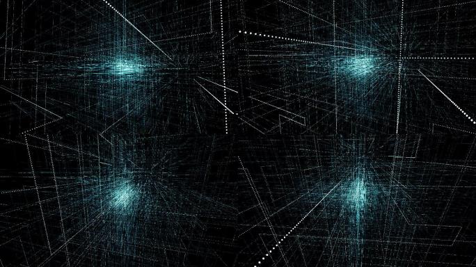 4K科技互联网网格线条粒子动态片头背景