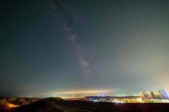 兰州新区夜景西岔星空夜景城市建设