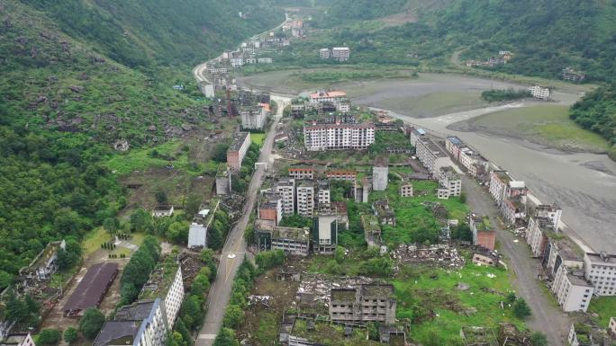 原创 四川汶川512地震北川县城遗址航拍