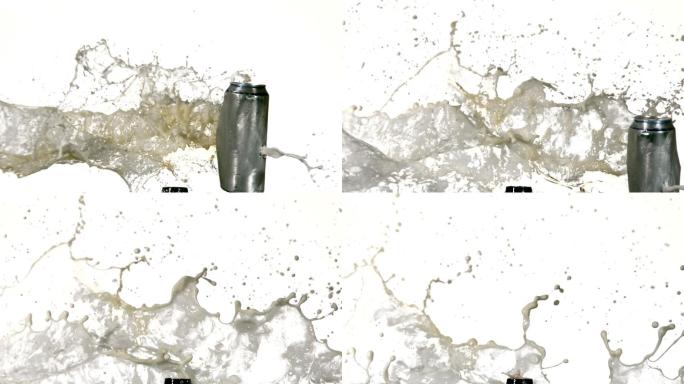 用慢镜头射啤酒罐射啤酒罐