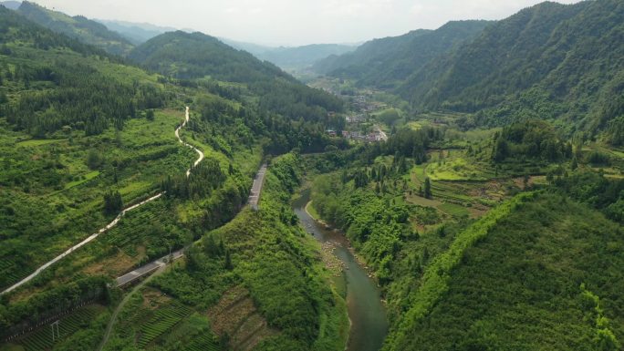 原创 湖北恩施宣恩县乡村田野山谷山区风光