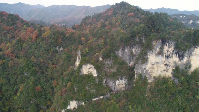 四川南江光雾山米仓山彩林航拍