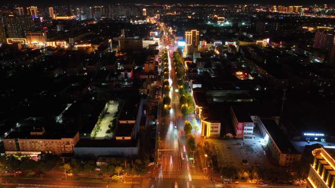 城市航拍夜景延时4K 河北沧州