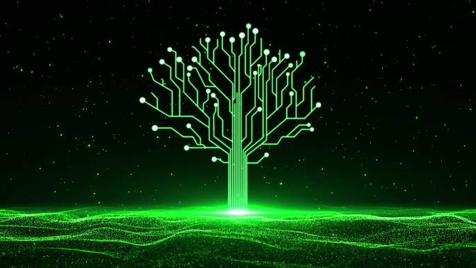 【无插件】4K绿色企业科技树生长开场视频
