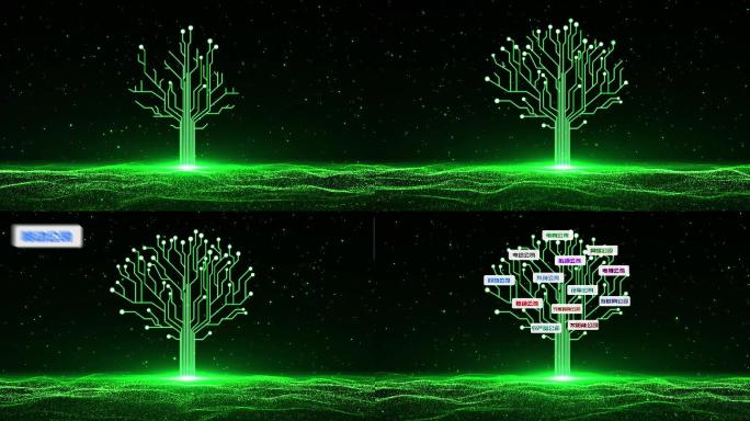 【无插件】4K绿色企业科技树生长开场视频