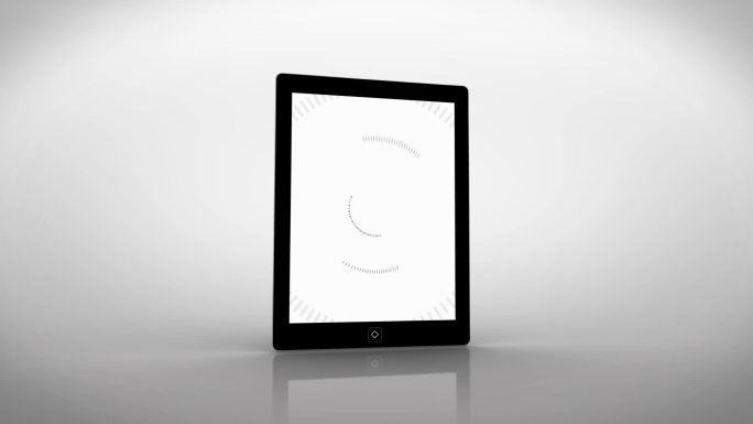 拨号界面蒙太奇显示在平板电脑屏幕上的白色背景