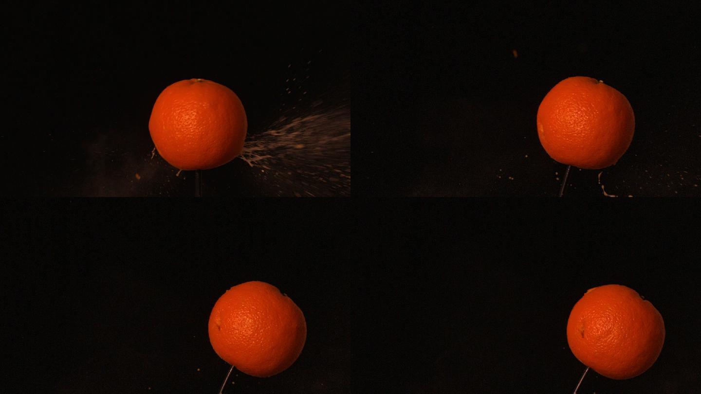 箭射过橙色在黑色背景的慢动作
