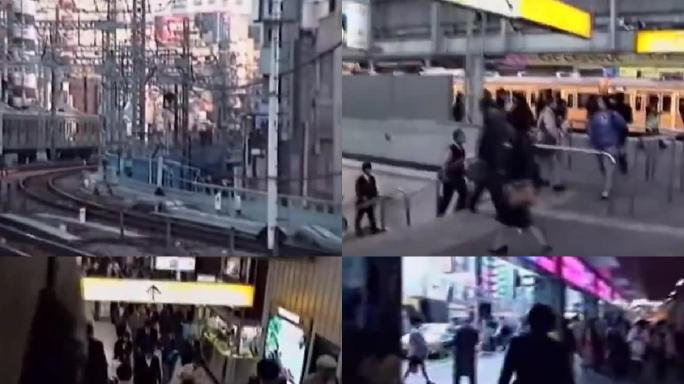 90年代日本地铁站人流人群秋叶原繁荣繁华