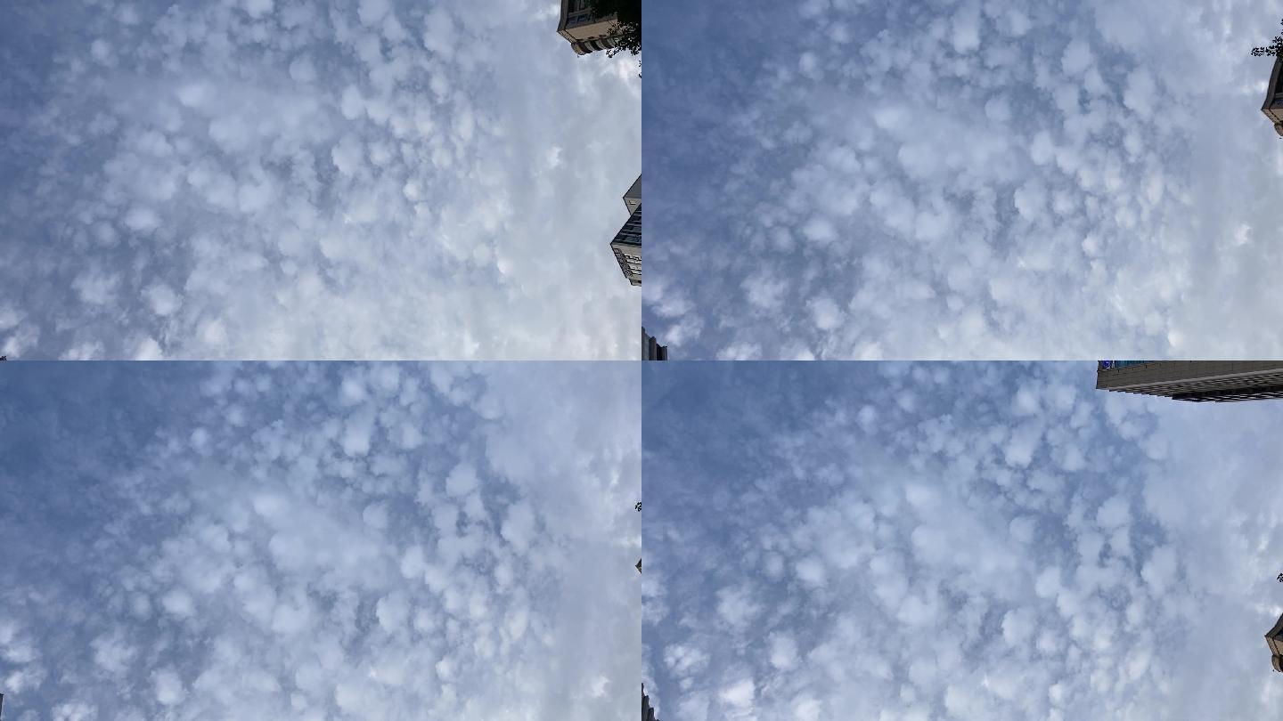 蓝色天空的棉花云