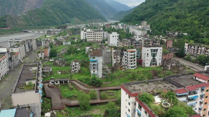 原创 四川汶川512地震北川县城遗址航拍