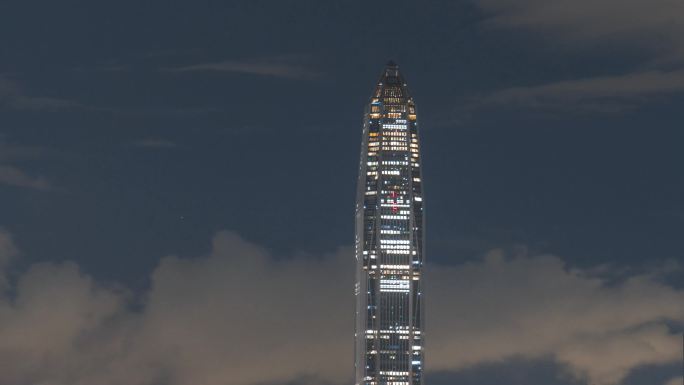 【4K正版】平安金融中心大厦夜景延时