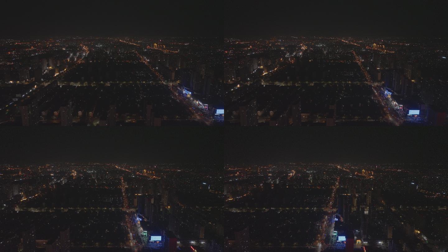 航拍城市夜景 灰片4k