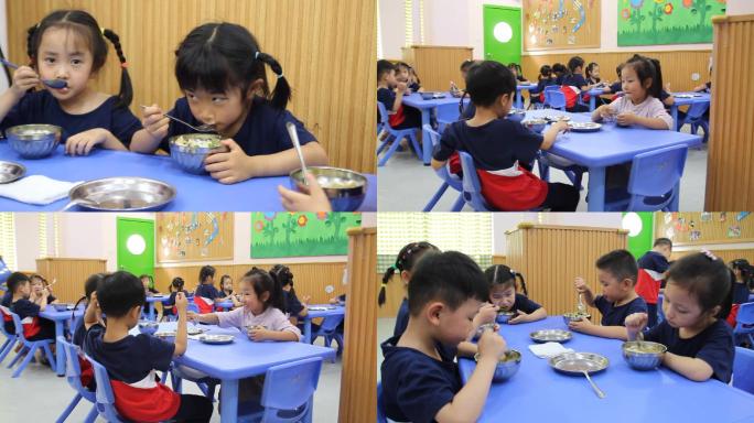 幼儿园孩子在教室吃饭2