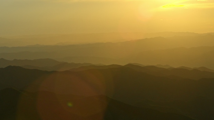 直升机航拍内蒙古黄花沟日落夕阳风车群12