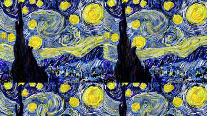 4K抽象梵高的星空