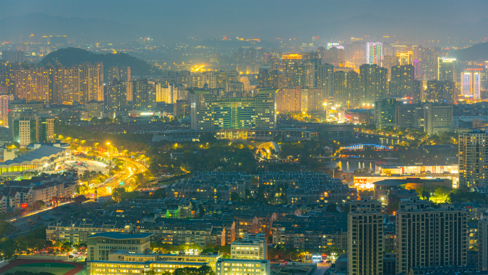 温岭市航拍夜景