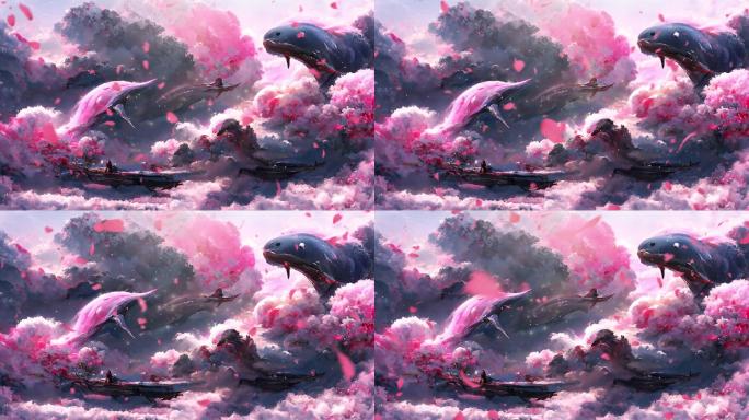 443 花瓣 鲸鱼 鲲 云海 仙境