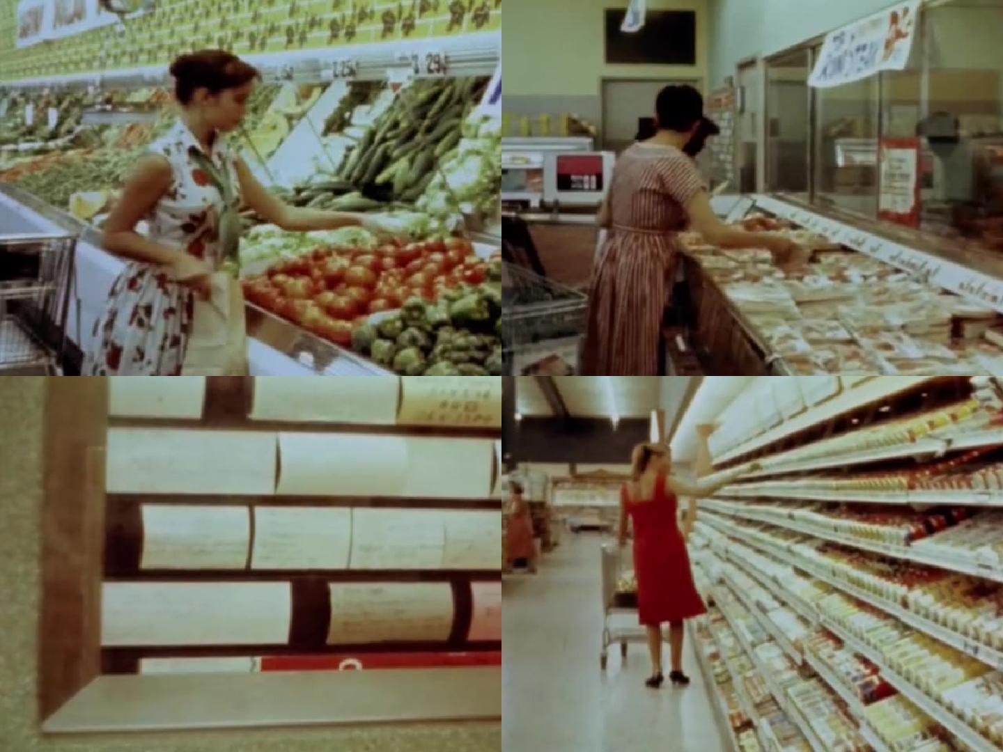 70年代西方美国大型超市商品繁多各种各样