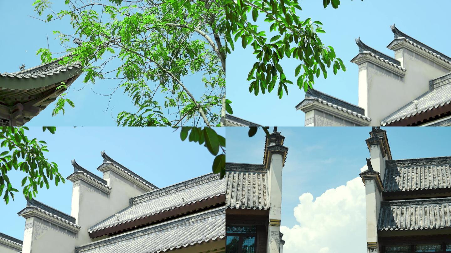 江南中式庭院 飞檐 翘角
