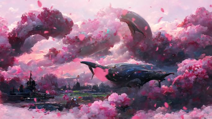 442 花瓣 鲸鱼 鲲 云海 仙境