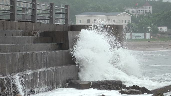 hdr4k视频 大浪拍岸 浪花