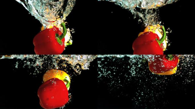水中的辣椒特写传统原料时令蔬菜有机食品