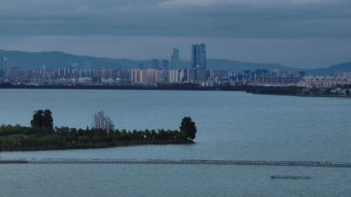 航拍昆明滇池