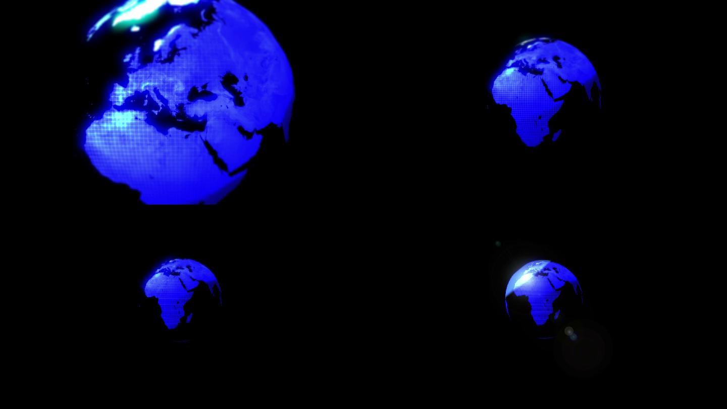 外太空蓝色数字地球动画