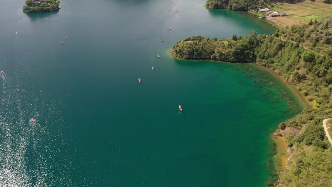 原创 四川凉山州泸沽湖草海自然风光航拍