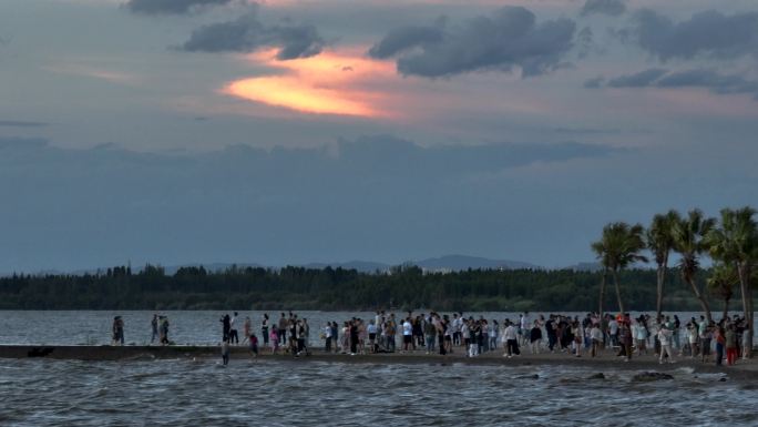 航拍海晏村