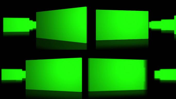 黑色背景上的绿色屏幕动画特效