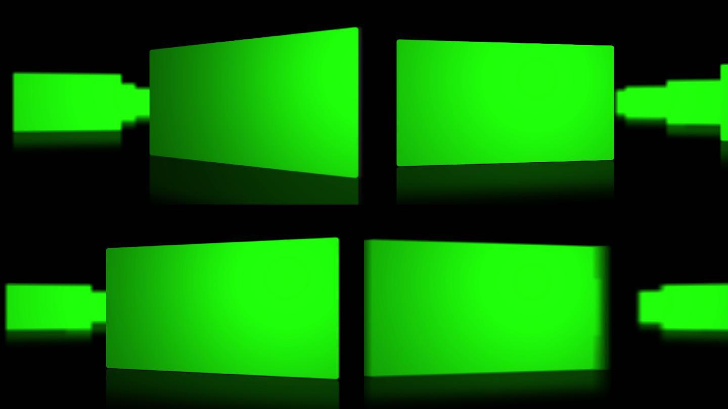 黑色背景上的绿色屏幕动画特效