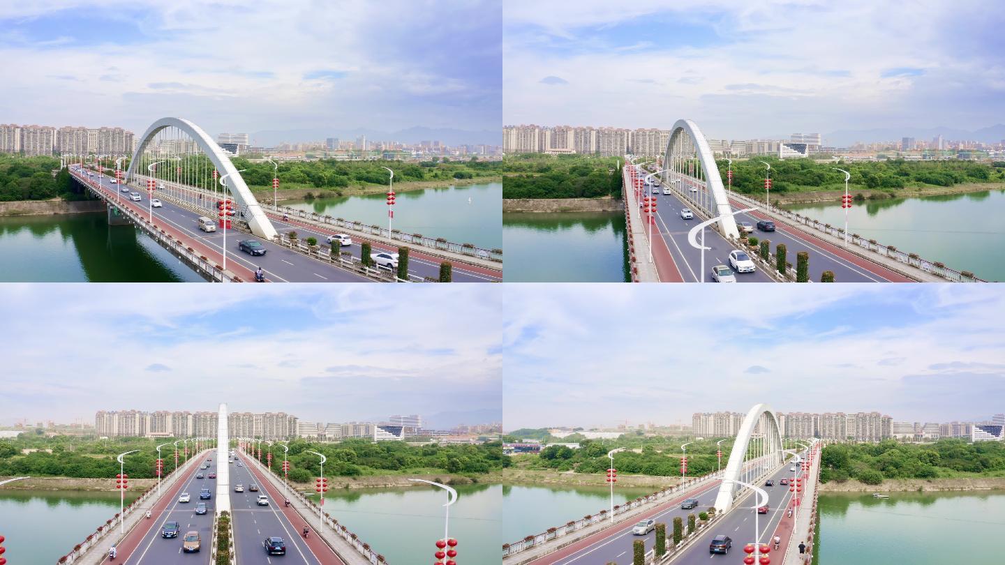 衢州市区衢江大桥航拍