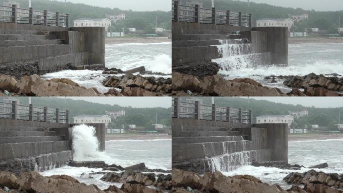 hdr4k视频 大浪拍岸 浪花