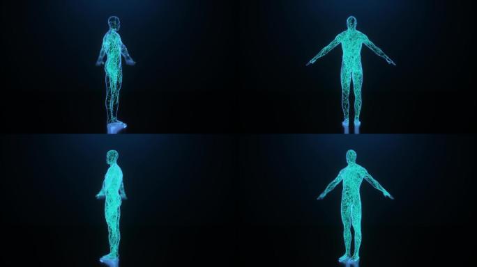 全息成像人体神经网络科技C4D动画