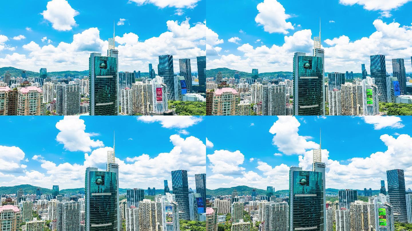 4K深圳特区报社大厦航拍延时摄影