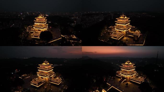 航拍挂榜阁夜景 惠州挂榜阁 惠州航拍