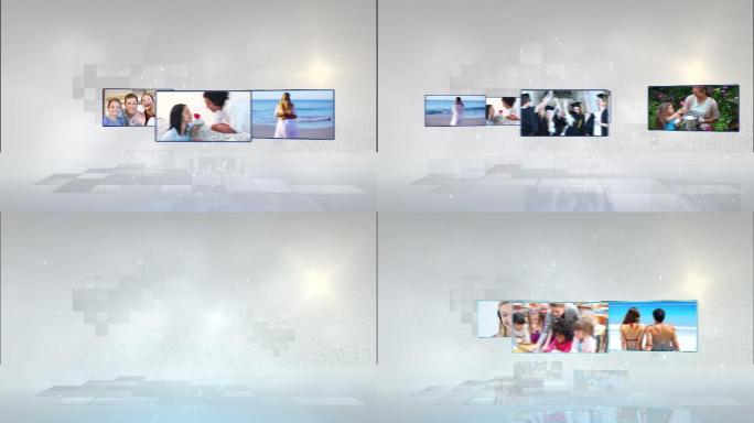 动画与视频的混合白色粒子上升动态展示