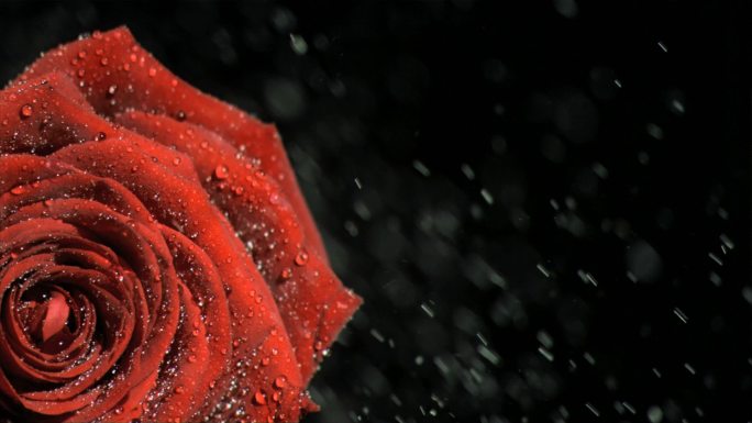 红色玫瑰花特写爱情花朵花卉