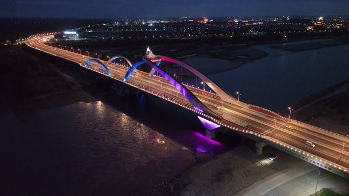 002卫民黄河大桥夜景